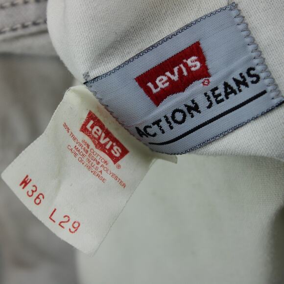 Levis Action Jeans Mens 36x29 Blue Relaxed Tapered Leg Denim Pant Actual 34x29 - Picture 3 of 10